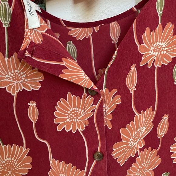 Madewell 100% silk pattern blouse size s - Picture 5 of 7